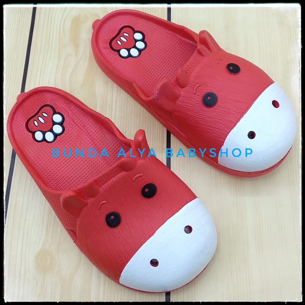 Sendal Anak Perempuan IMPORT Usia 4 5 6 7 Tahun MERAH Empuk Alas Karet Motif Karakter - Sandal Anak Perempuan Santai Nyaman Bahan Karet Lentur Elastis Size 25 - 36