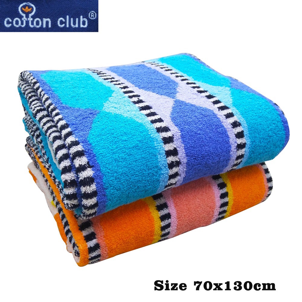 FM - handuk mandi Cotton Club 70 x130cm Line motif polos garis / handuk dewasa garis / handuk mandi baru