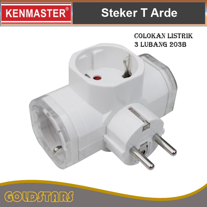 Steker Colokan Listrik 3 Lubang Kenmaster Plug Adaptor Steker T 203b