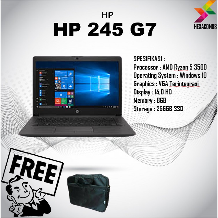 Laptop HP 245 G7 3G811PA | AMD Ryzen 5 3500 8GB 256ssd W10 14.0