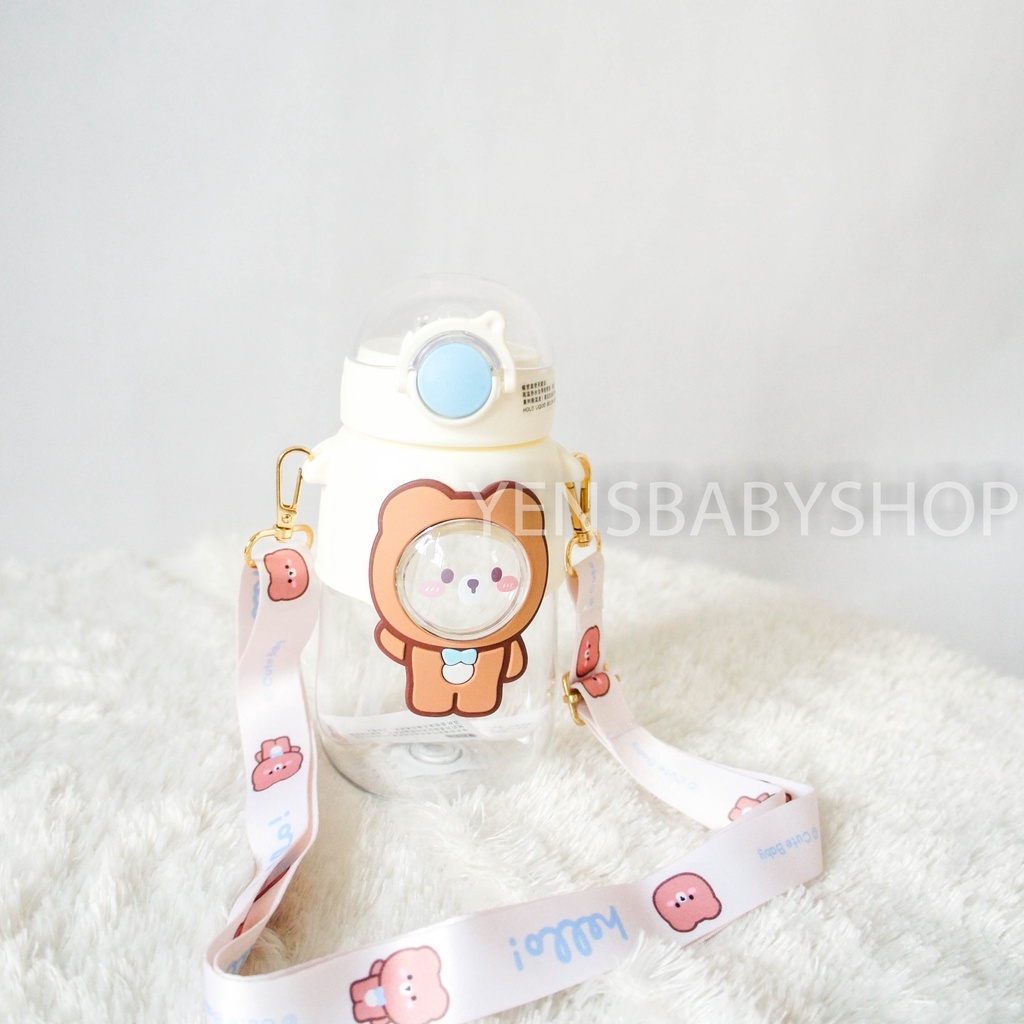 Strap Drink Bottle 720ml - Botol Minum Anak Tali Dan Sedotan L9015