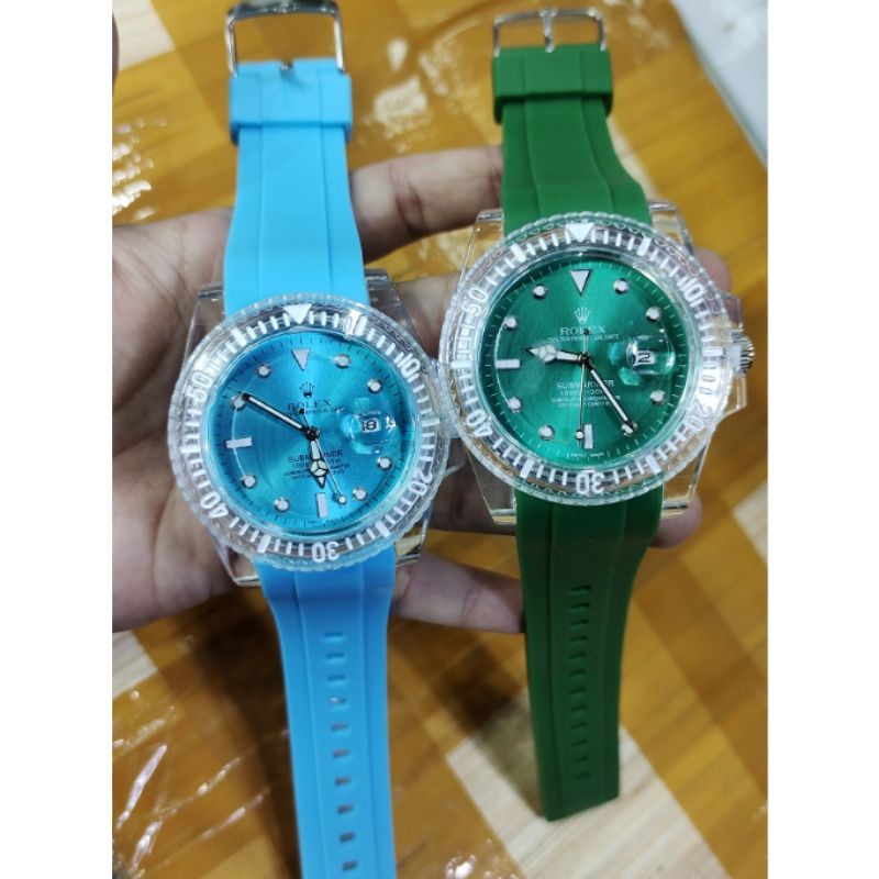 Jam Tangan R_OLEX CEWEK RUBBER TGL AKTIF Diameter 4,1cm Tanpa Box