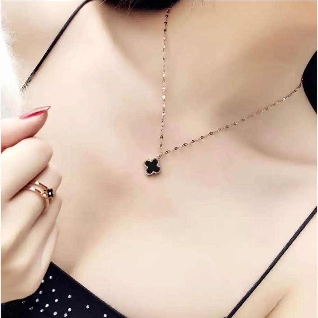 Kalung Titanium Rantai Rose Gold Liontin Bulgari Rose Gold / Accesories Fashion Titanium Asli Anti Luntur / Kalung Lapis Emas 18K / Terbaru