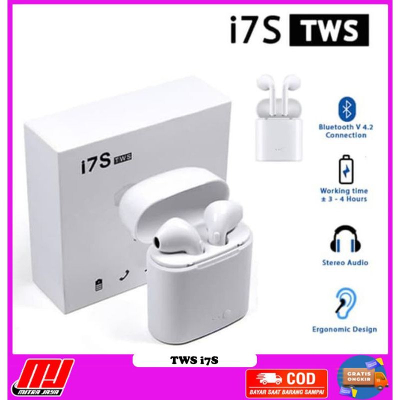 Headset Bluetooth i7S Twins Wireless 5.0 Touch Control