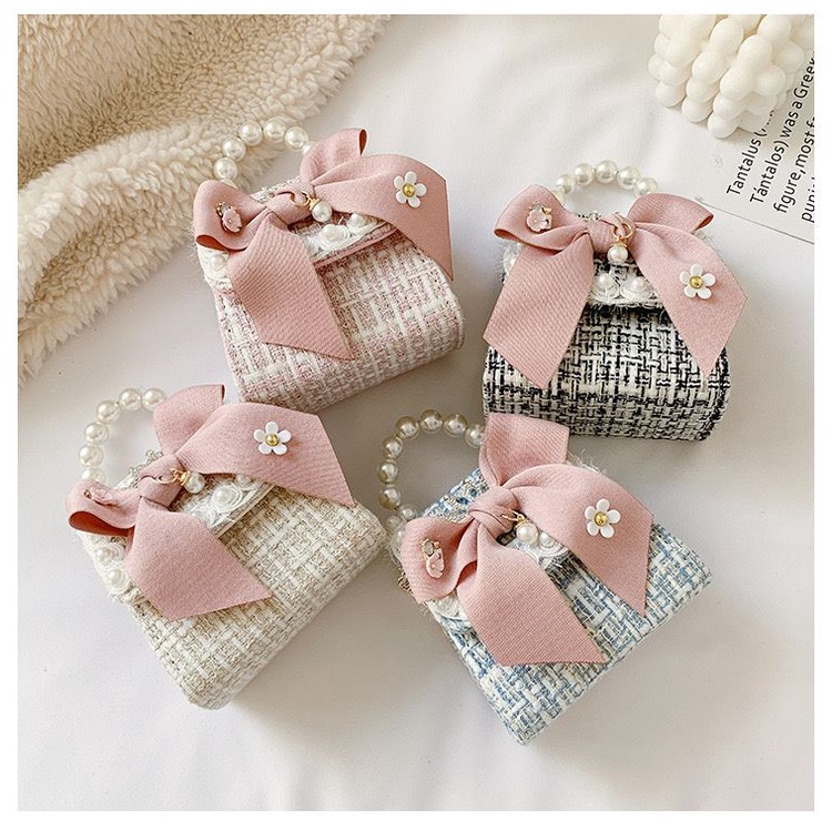 FT28 FT38 Tas Anak kotak Kembang Mutiara jinjing selempang