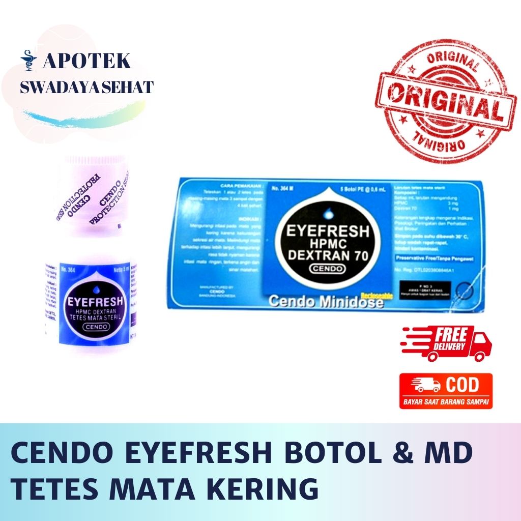 CENDO EYEFRESH 15 ML Tetes Mata Botol &amp; Mini Dose MD - Cairan Mata Kering Iritasi Minidose