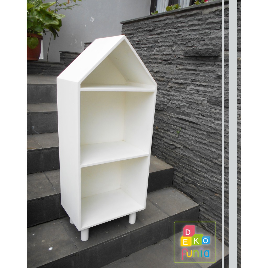 Rak buku bentuk Rumah (ukuran kecil)