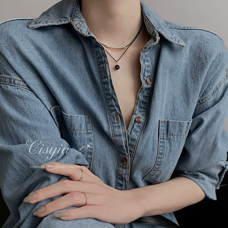 COD! kalung titanium black choker anti karat import