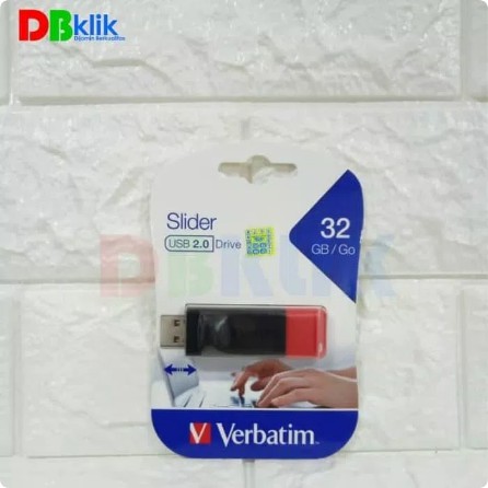 Flashdisk Verbatim Store n Go USB Slider 32GB - Black/Red