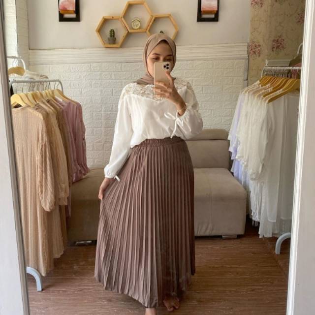 ROK PLISKET MURAH| ROK PLISKET IMPORT| ROK PANJANG
