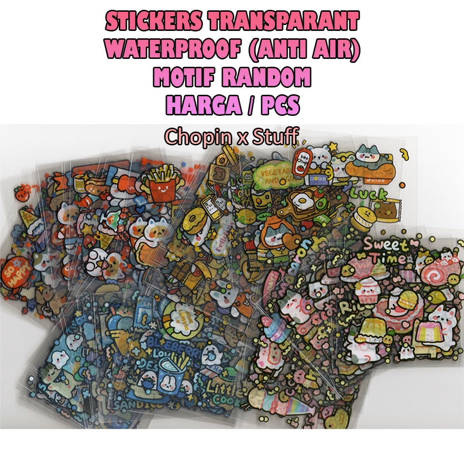 

Sticker Transparant Baby CAT Waterproof Anti Air ala Korea Lucu Imut PVC untuk Tumbler, Botol, Buku, Scrapbook