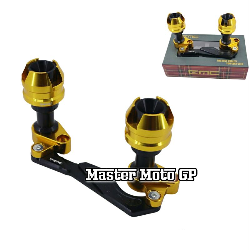 Mufferguard kenalpot aluminium cnc EMC jalu pelindung kenalpot full cnc Jalu slider kenalpot EMC Original Nmax Nmax new Aerox Adv Forza Vario150 Old Vario125 Old