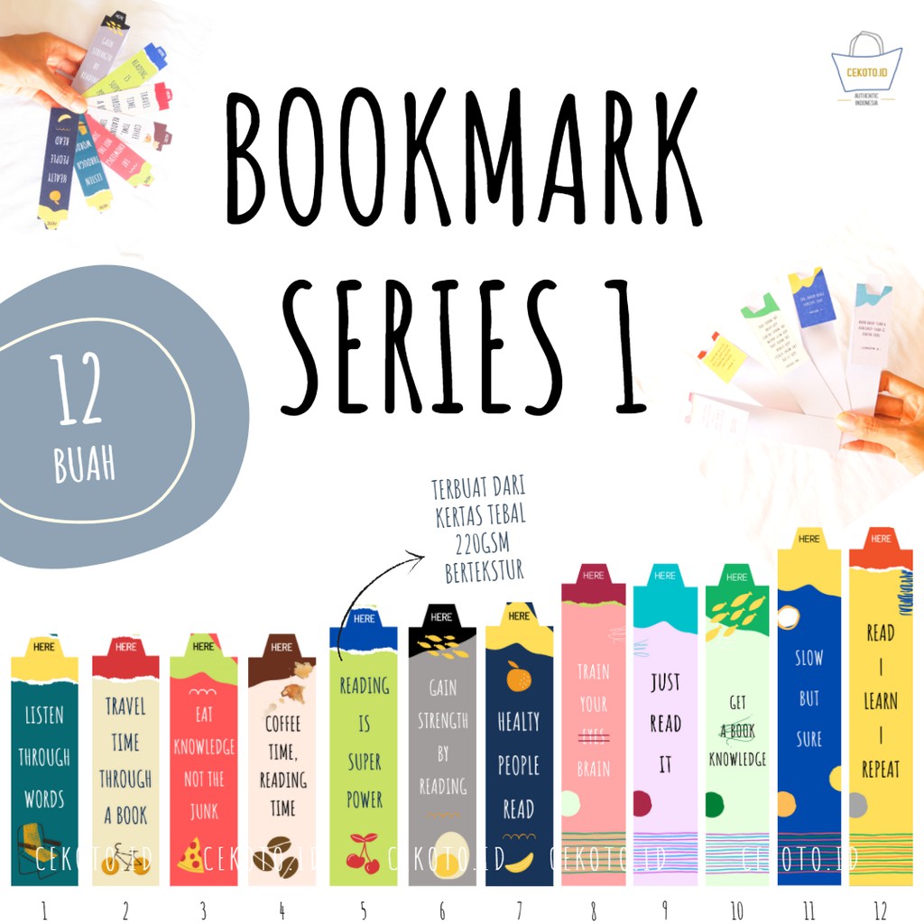 

1 Set 12 PCS Pembatas Buku - Bookmark Series 1