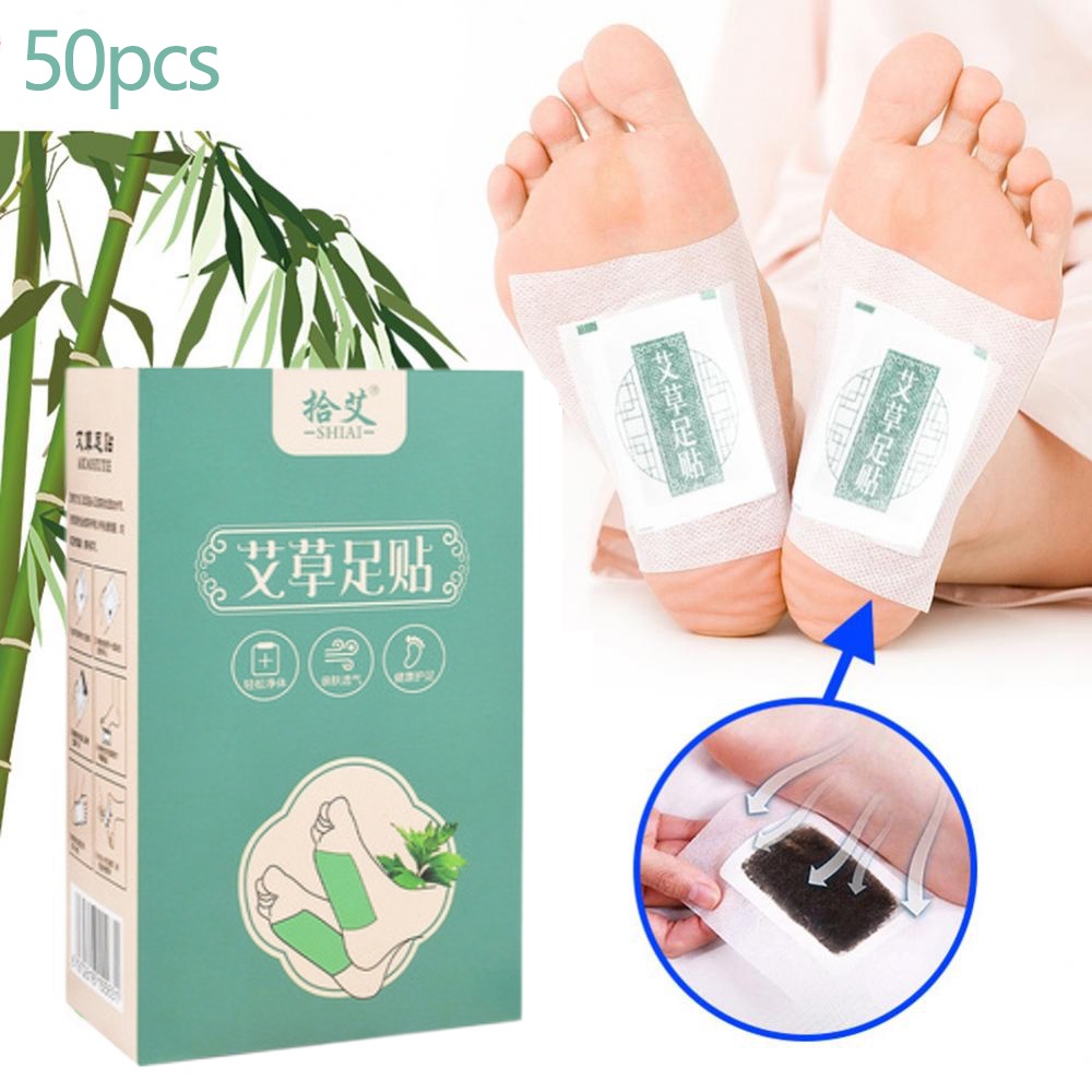 Koyo kaki Detox Foot Patch Wormwood Herbal 50PCS Slimming Relief Kelelahan, Dehumidification, Menenangkan Tidur,Detoksifikasi