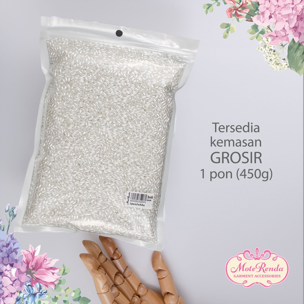 Mutiara bridal Orient bentuk beras &amp; tetes kode 4EMB