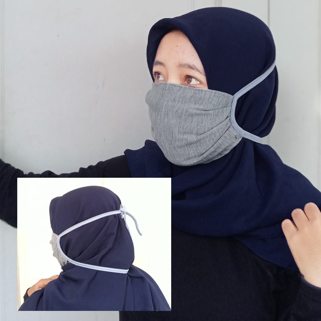 BR18579 MASKER KAIN TALI HIJAB PENUTUP MULUT DAN HIDUNG TERMURAH