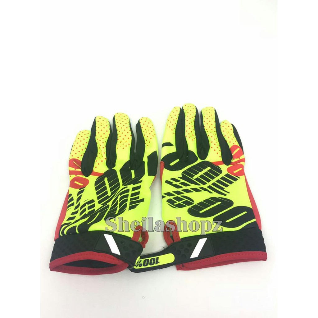 Sarung tangan cross sepeda downhill 100 persen & sarung tangan glove 100 yellow