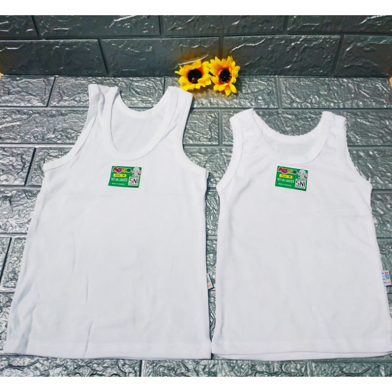 Agree kids Singlet Putih Size 1 - 9th Kaos dalam Anak Perempuan dan Laki Laki