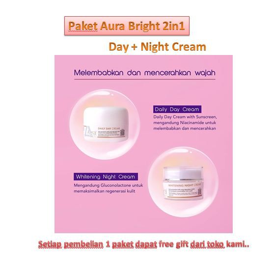 AURA BRIGHT PAKET HEMAT 2IN1 DAY N NIGHT CREAM ORIGINAL BPOM