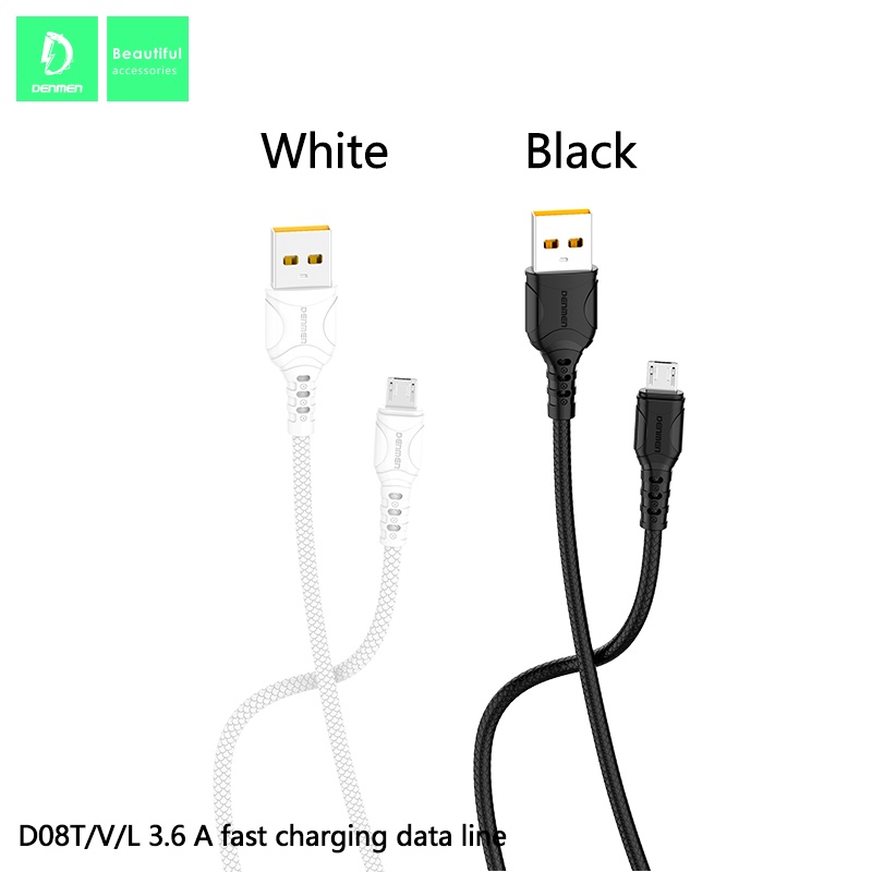 CUCI GUDANG Kabel data USB 2.4 D06V Cable with Male to USB Lightning, USB Data and Charger to USB Male