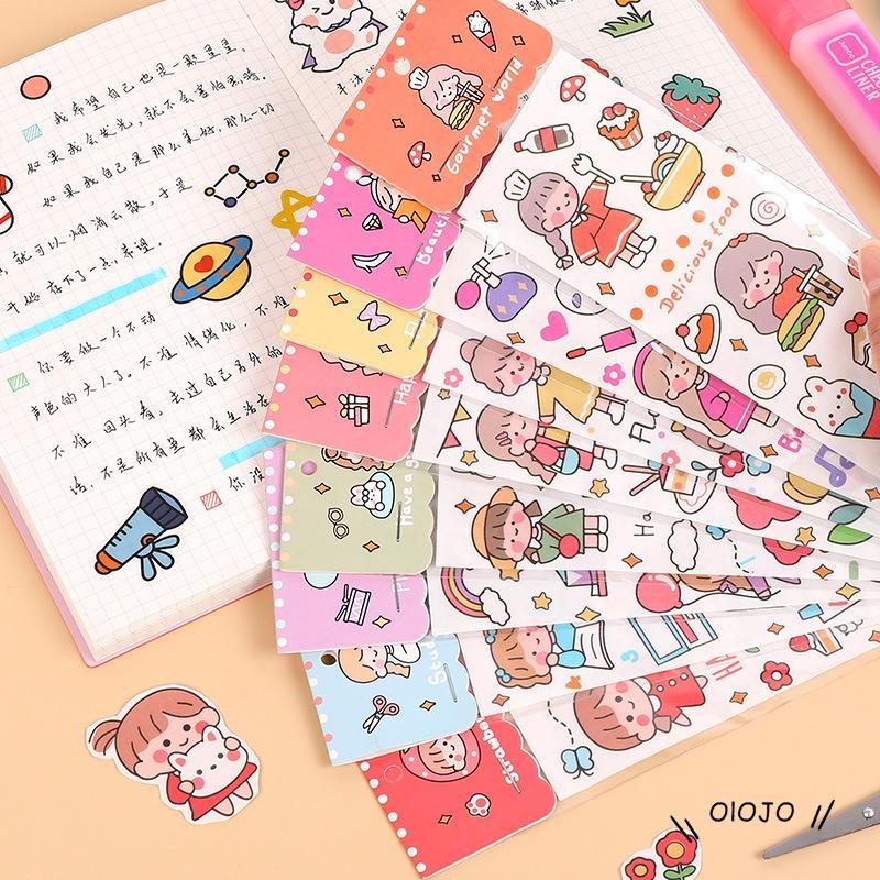 Cute Girl Fashion Art Ins Style Diy Kartun Stiker Akun Tangan - ol