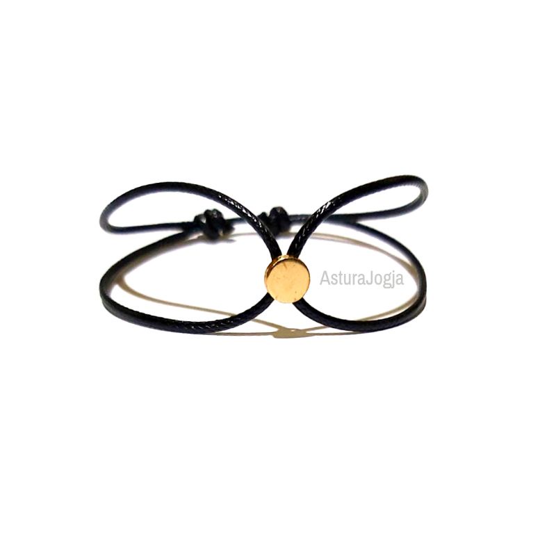 Gelang Tali Hitam Polos Simple Pria Wanita Waterprof  || Aksesoris Souvenir Oleh Oleh Jogja  #ADN