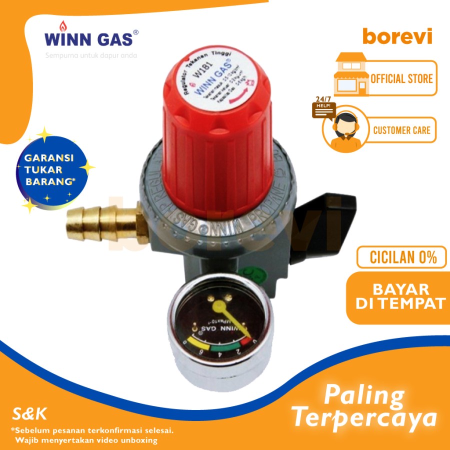 Regulator WINN GAS W 181 M High Pressure (Pakai Meter) | SNI