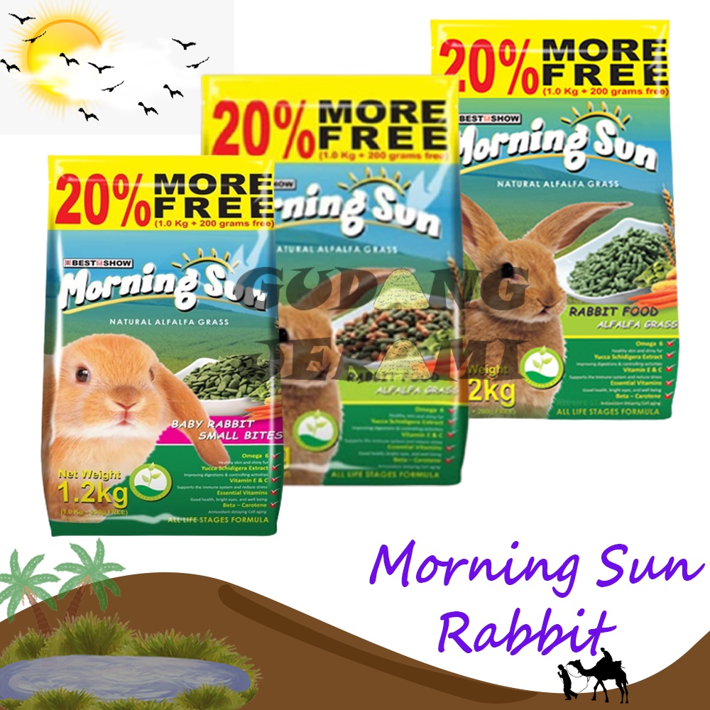 Makanan Kelinci MORNING SUN ALFALFA GRASS 1,2 kg Pelet Kelinci Morning Sun