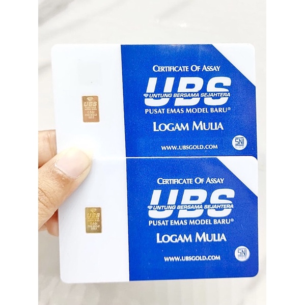 LOGAM MULIA EMAS UBS 1 GRAM SNI PRESS LM 24K-SNI PRESS 0.5 Gram