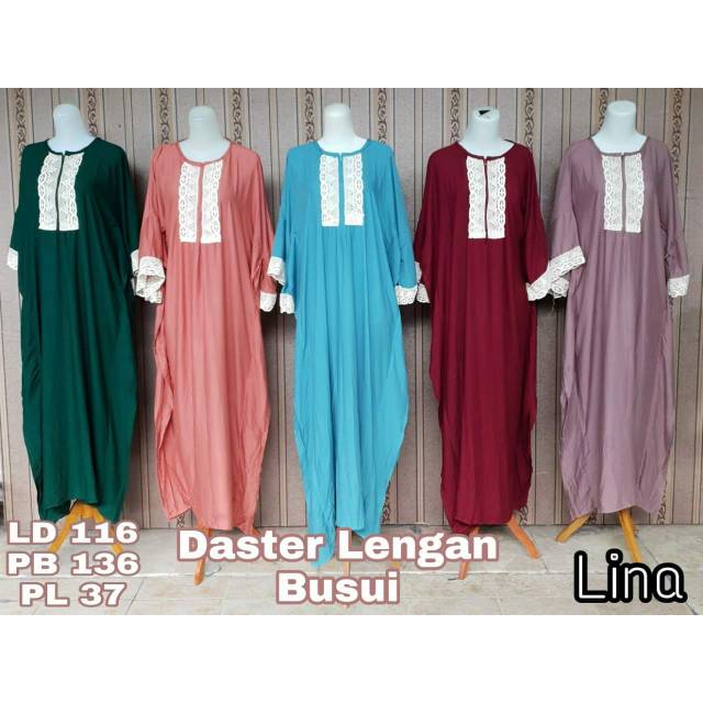 Daster Arab/ Daster Saudi/ Daster Kekinian/ Daster Renda Kelelawar/Long Dress Renda