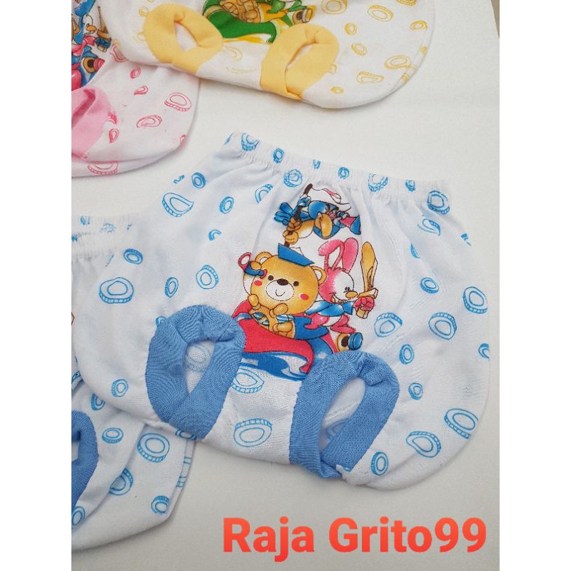 3 pcs celana pop bayi Motif Sablon / celana kacamata bayi Large Print / Celana kodok besar, bahan Polyester