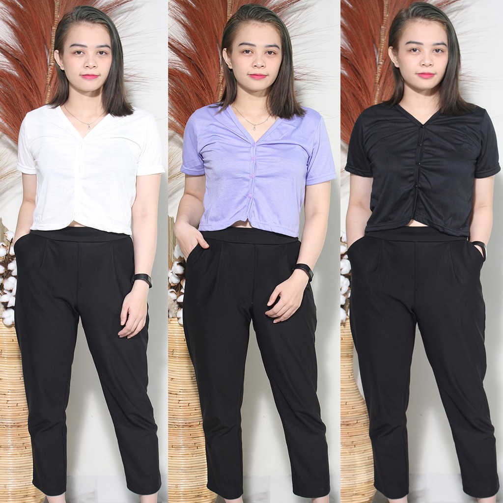 [12.12] RX FASHION HILDA CROP TOP BAHAN SPANDEX FIT L KAOS WANITA CROP TEE