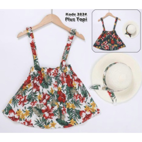 383#  dress anak// dress anak daun// dress plus topi// fashion dress anak