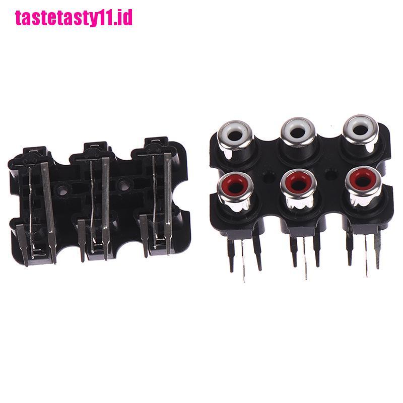 5pcs Soket input Audio Jack AV 6 Lubang RCA Female Stereo