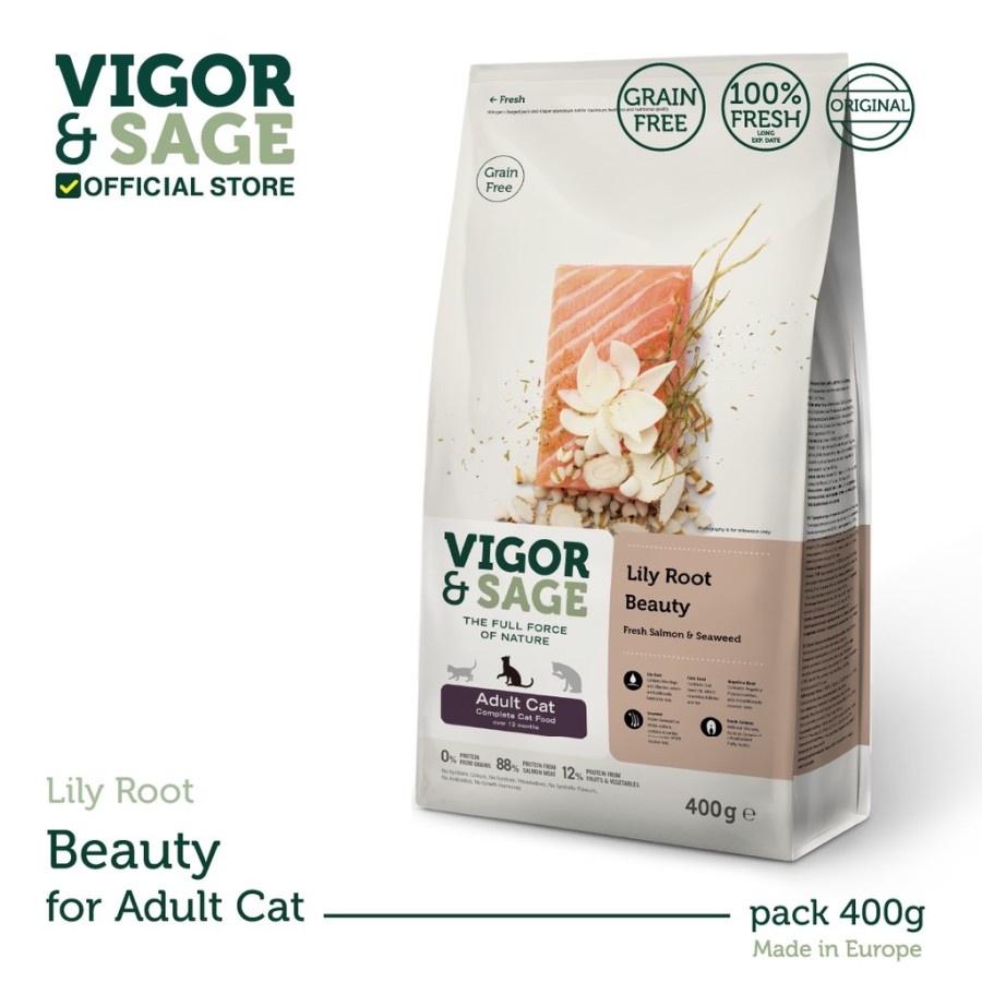 Vigor &amp; Sage Lily Root Beauty Adult Cat Food 400 Gr Vigor Sage Beauty