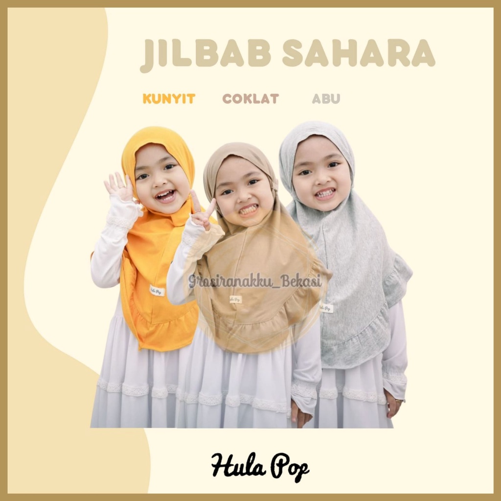 Jilbab Anak Sahara Hullapop Mix Warna 1-5 tahun