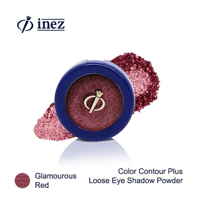 Jual Inez Color Contour Plus Loose Eyeshadow Powder Glamourous Red