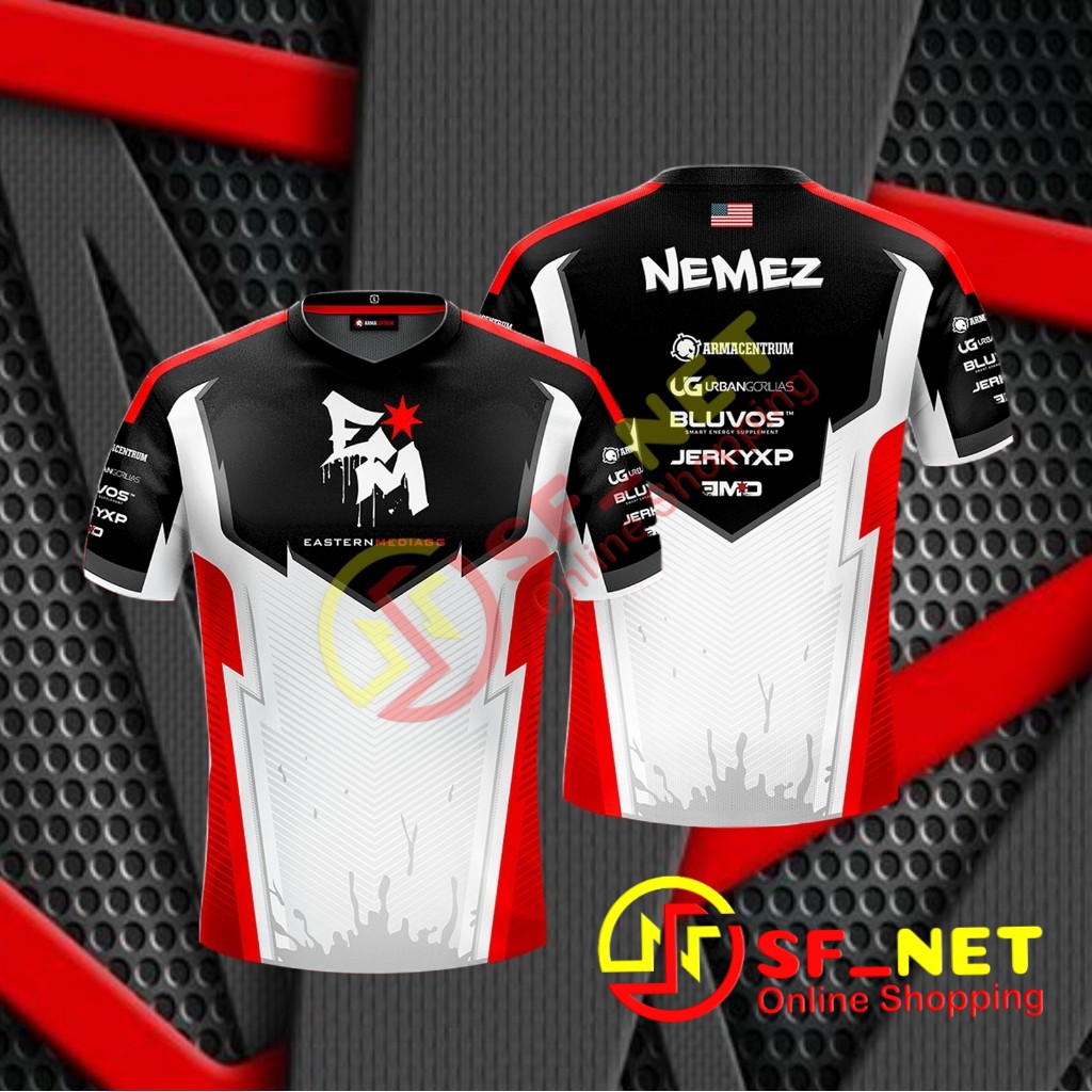 jersey baju kaos gaming esports free fire, mobile legend. aov, pubg, pb dota