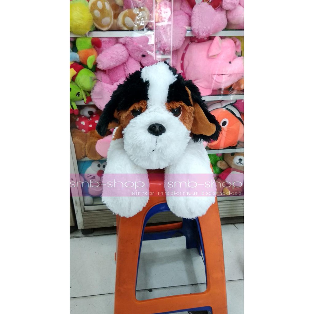 Boneka Anjing Lying Bernard Lucu Untuk Manja Manjaan