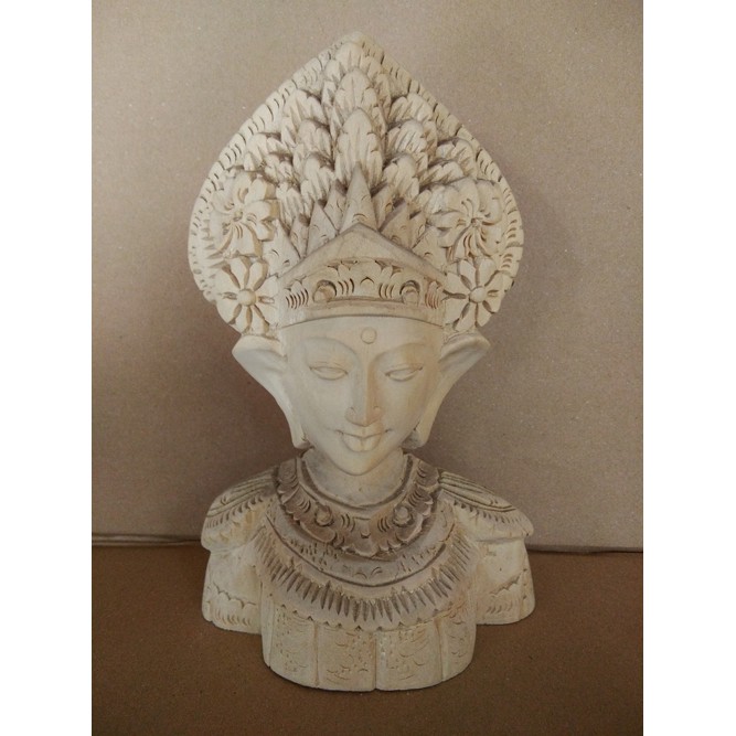 Ukiran Bali Patung Kayu Tari Baris 20cm