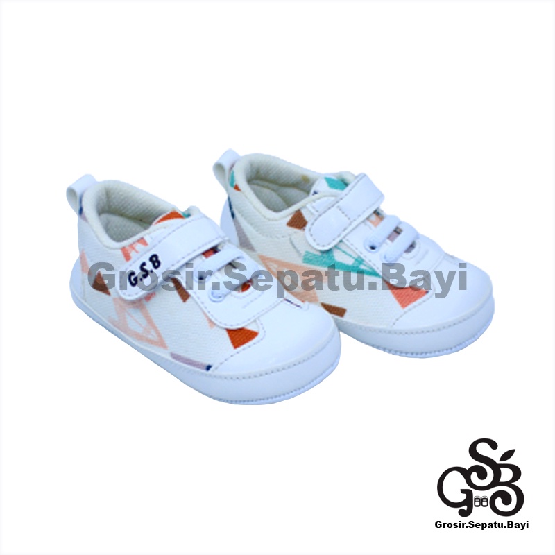 sepatu bayi laki laki perempuan umur 2-14 bulan model Kets Carnival Putih
