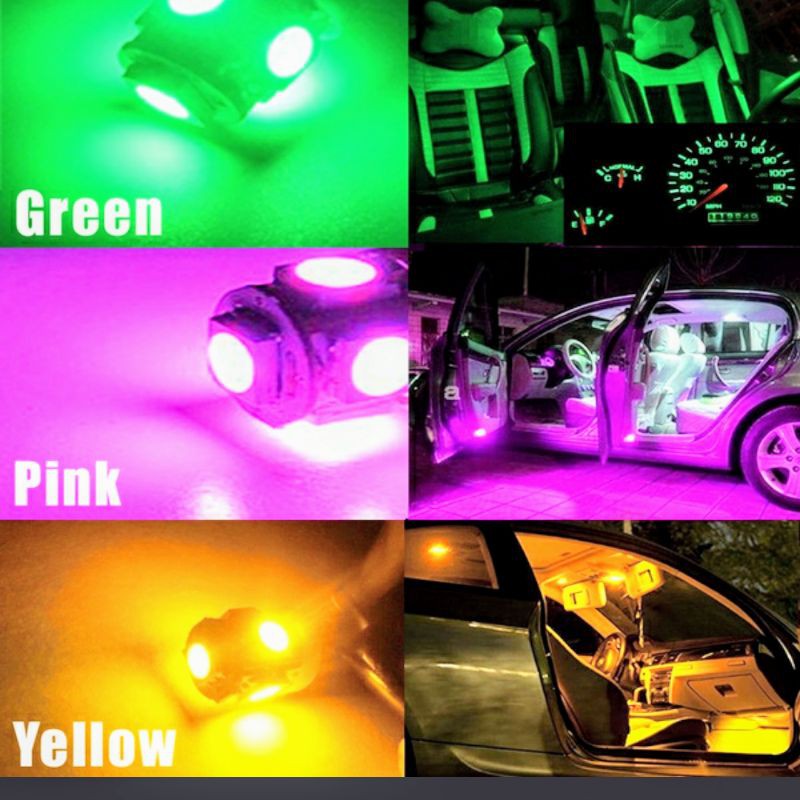 lampu kota led T10 jagung 5led AC/DC lampu senja 5titik led 2pcs