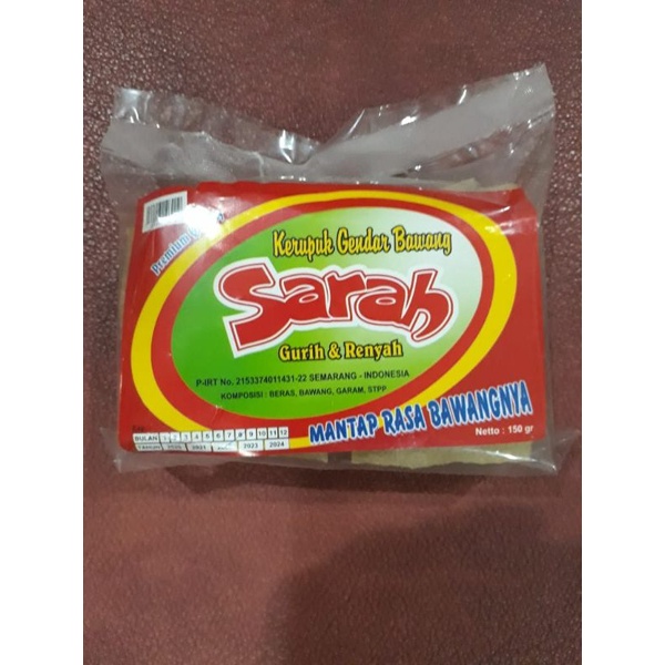 

Kerupuk/Krupuk Gendar Bawang "Sarah