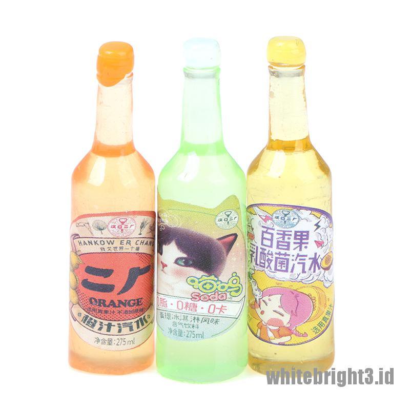 (white3) 5pcs Miniatur Botol Soda / Air Minum Skala 1: 12 Untuk Dekorasi Dapur Rumah Boneka