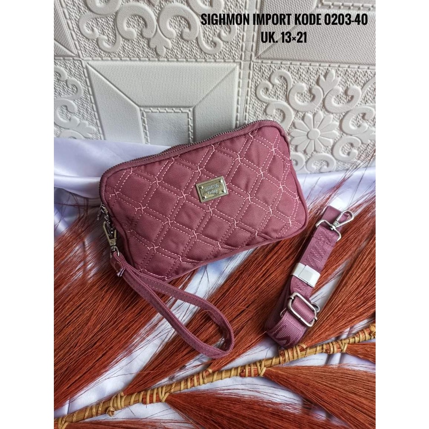 Tas selempang Sighmon 0203 bahan Kanvas Tebal. Tas Wanita Tas Slempang Wanita Tas Sighmon ORI Tas Sighmon Import TERBARU.!!!!