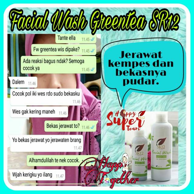 SABUN WAJAH GREENTEA SR12 / FACIAL WASH KULIT NORMAL / BERMINYAK / BERJERAWAT