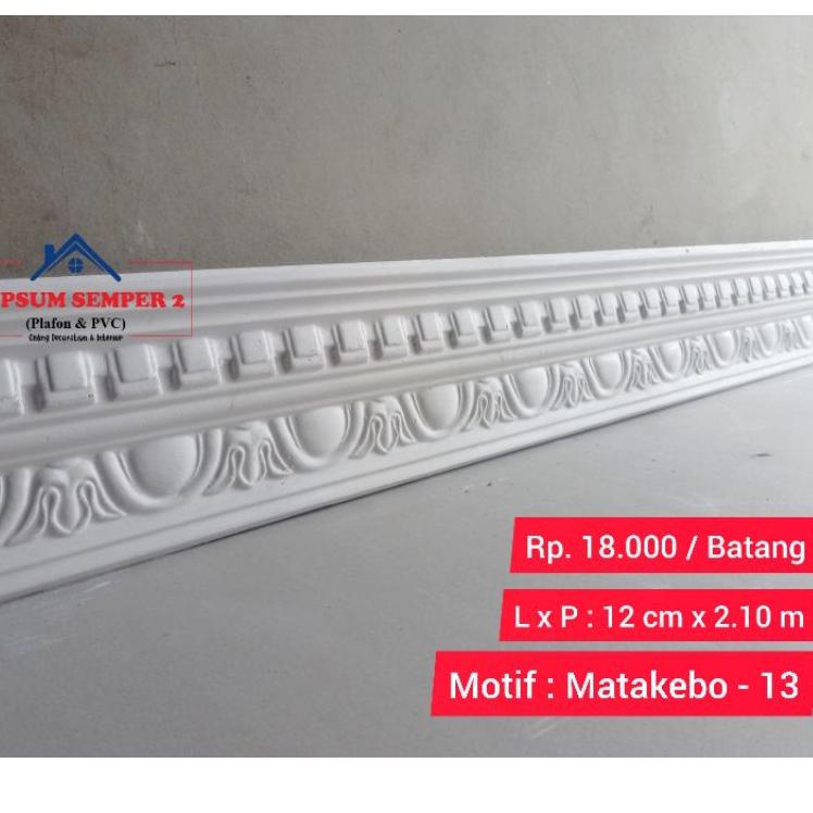 G3I4 List Gipsum motif Matakebo 12 cm / List Siku Plafon gypsum