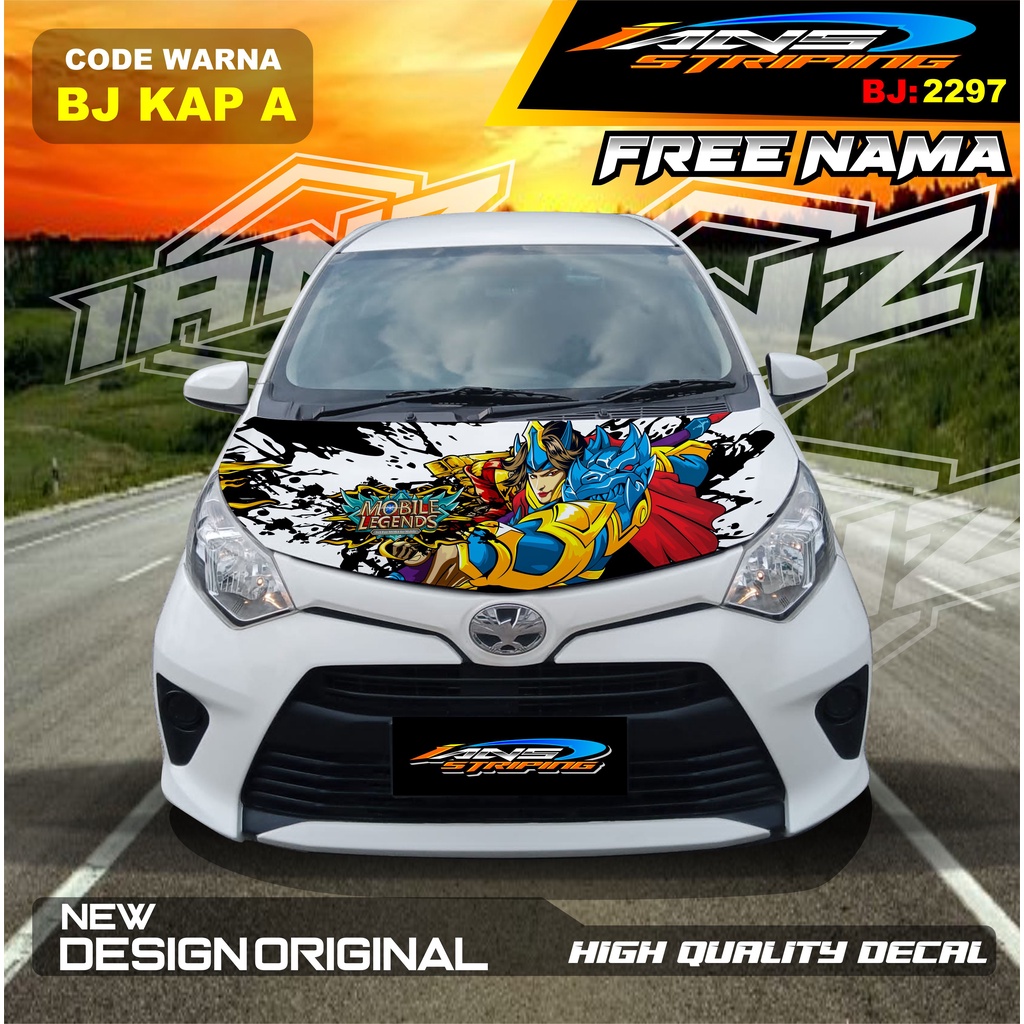 DECAL STIKER KAP DEPAN MOBIL AVANZA / VARIASI STIKER CUP DEPAN MOBIL XENIA / STIKER KAP CUP MOBILIO AGYA CALYA / STIKER MOBIL