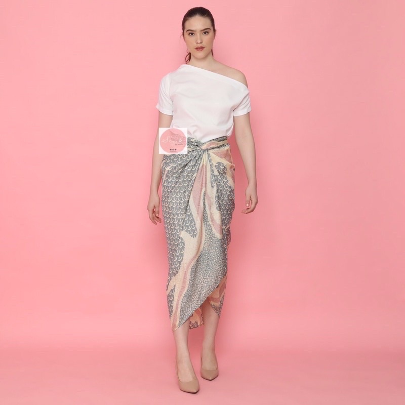 Rok Lilit Batik Modern Motif Island Grey - Viscose Handmade (NEW)