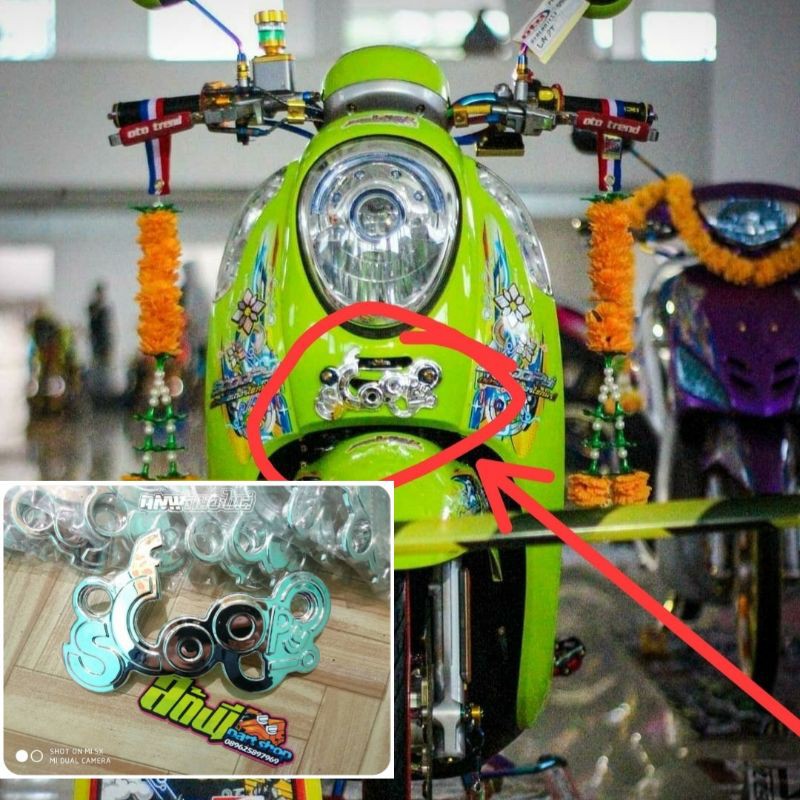 Garnish scoopy scoopyi garnis plat nomor depan dada nomer thailand scoopy-i karbu fi emblem scopy ne